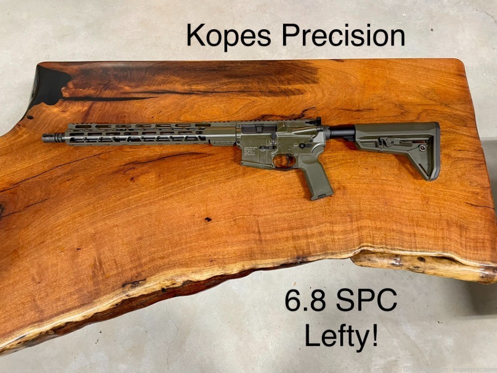 Spring Sale! Kopes Precision 6.8 SPC II Rifle, LEFTY, Left Handed OD Green -img-0