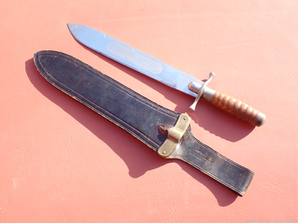 US SPRINGFIELD ARMORY MODEL 1887 HOSPITAL CORPS KNIFE WITH SCABBARD (RARE) -img-0
