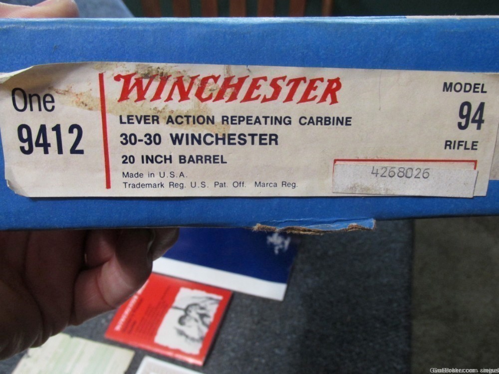 WINCHESTER MODEL 94 CARBINE BOX FROM 1974 GOOD LABEL DOCUMENTS ORIGINAL-img-1
