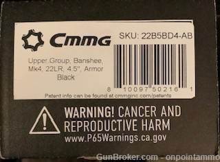 CMMG UPPER GROUP BANSHEE BLACK.22LR  W/ 4.5" BARREL Plus 2: 25-RD MAGS-img-1