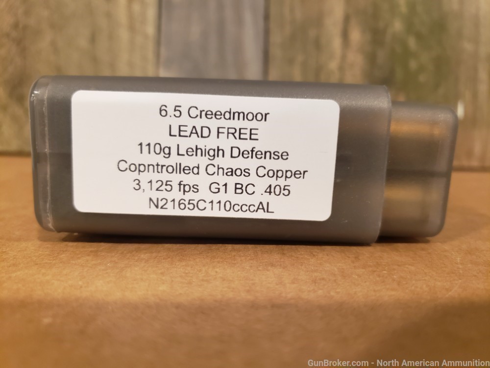 NAACO 6.5 Creedmoor LRP LEAD FREE 110g Lehigh Defense Controlled Chaos-img-0