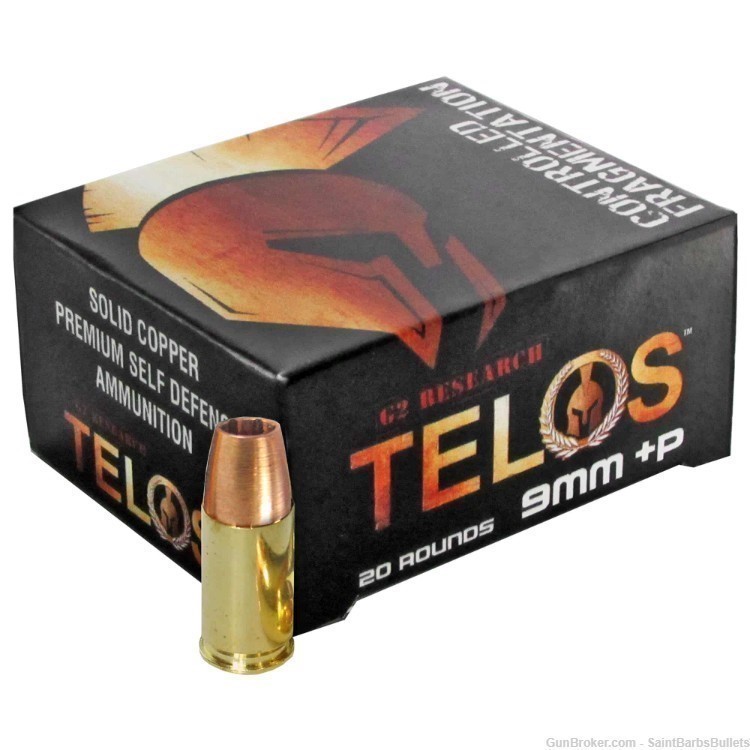 G2 Research Telos 9mm +p 92gr Solid Copper HP - 20 Rounds-img-0