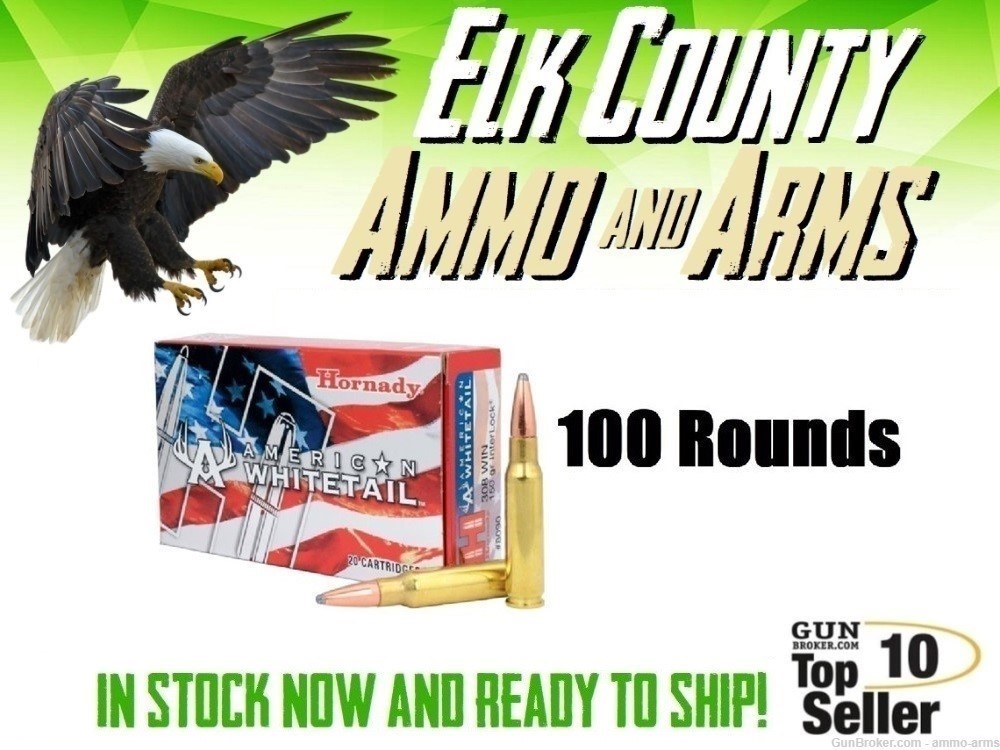 Hornady American Whitetail .308 Win 150 GR InterLock SP 100 Rounds - 8090-img-0