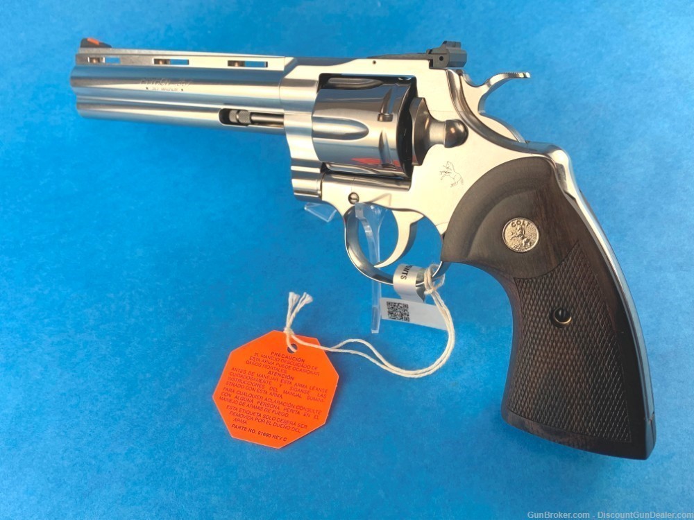 Colt Python 6" .357 Mag 6 Rd Stainless - NIB-img-1