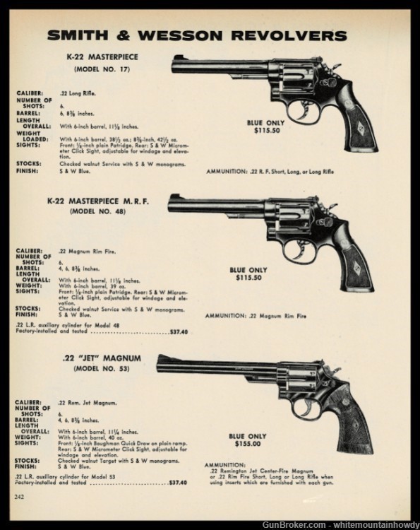 1973 SMITH & WESSON K-22 Masterpiece Model 17 48 53 .22 Revolver PRINT AD-img-0