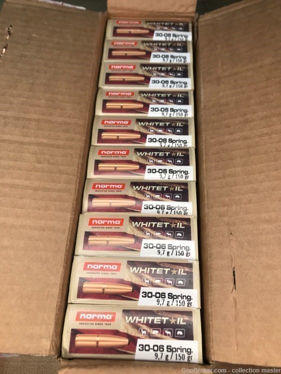Norma .30-06 Springfield Whitetail Ammo 200 Rounds 10 Boxes Soft Point 150 -img-0