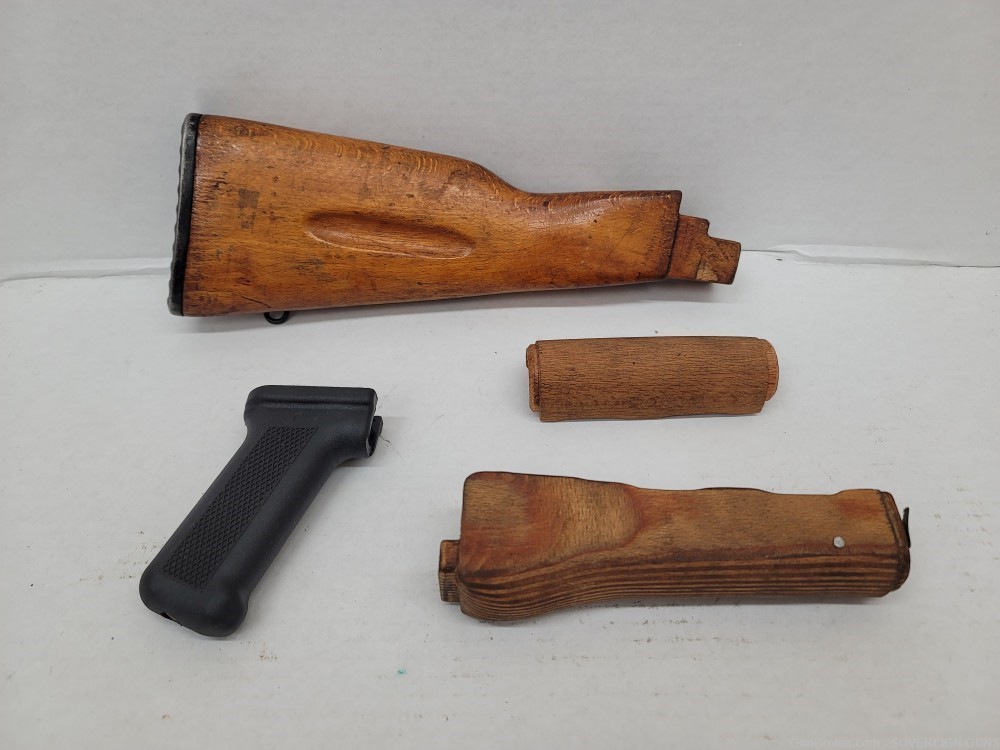 AK47 Stock Kit, Wood Stock, Grip, Foregrip USED-img-0