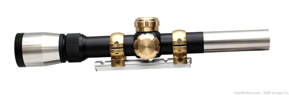 Stainless Steel & Brass Rifle Scope & Brass Rings-img-1