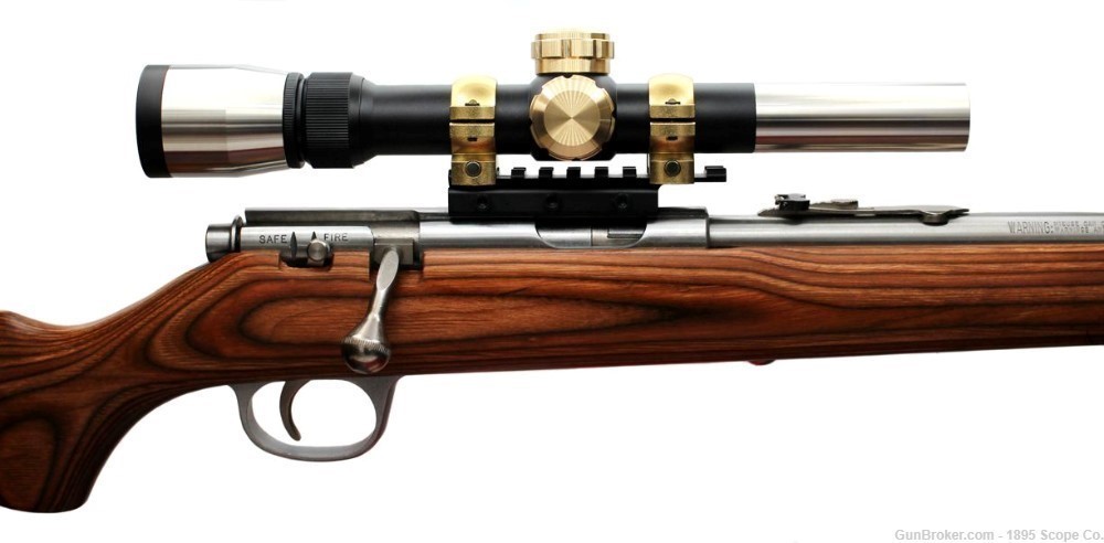 Stainless Steel & Brass Rifle Scope & Brass Rings-img-0
