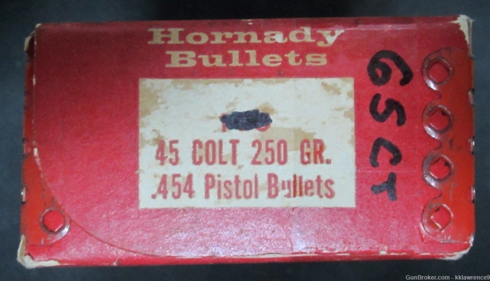 HORNADY 45FN250 - 45 CAL .454 DIA - 250 GR SEMI JACKETED FLAT NOSE - 65 CT-img-0