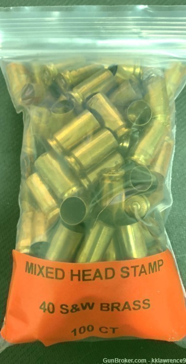 40 S&W ONCE FIRED BRASS - MIXED HEADSTAMP - 500 CT-img-0