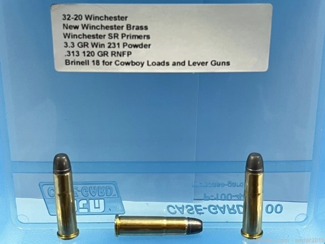 New! 100 Rnds 32-20 WIN. 120gr RNFP Precision Hand-Loaded + Free MTM Case!-img-1