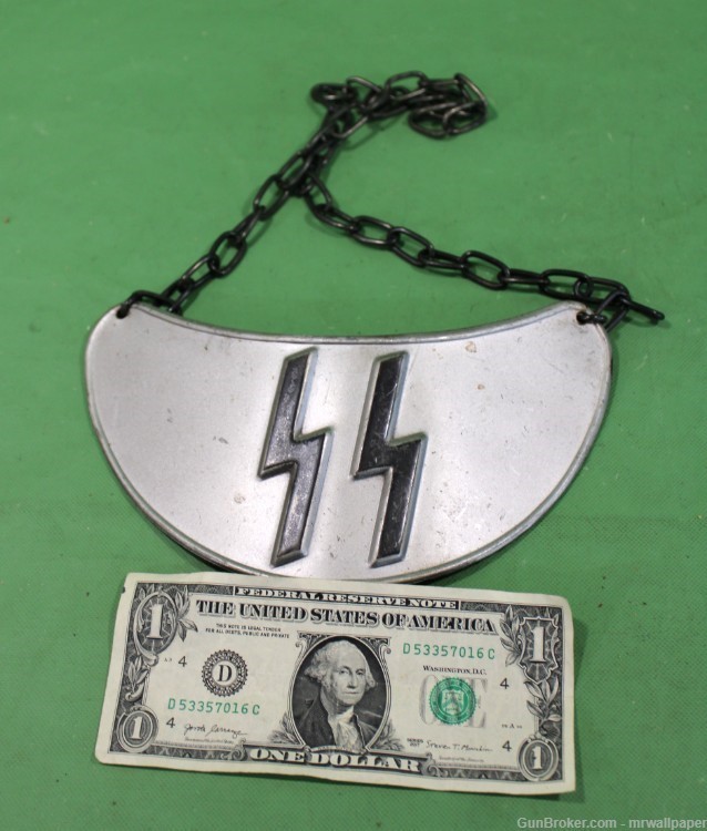 German WWII Waffen SS Runic Gorget & Chain 8I-img-5