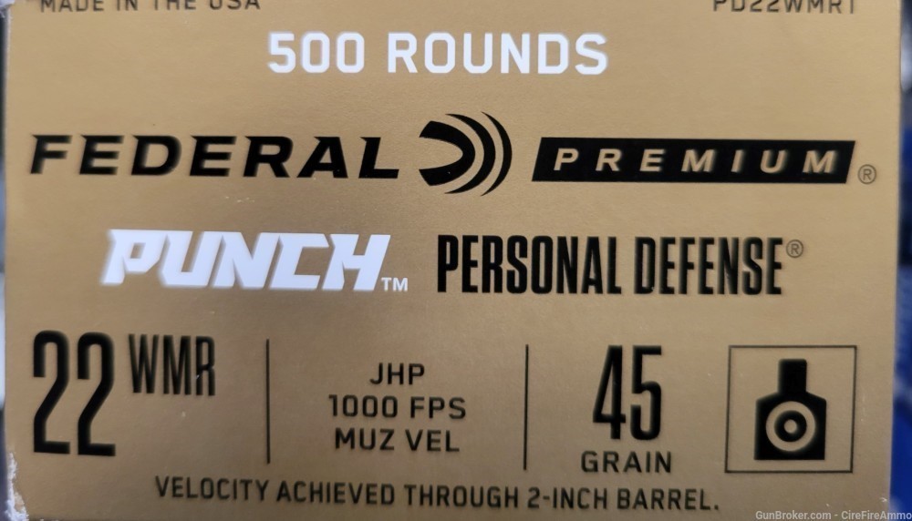 Federal 22 wmr personal defense punch .22 win mag 45 gr. 50 rounds -img-2