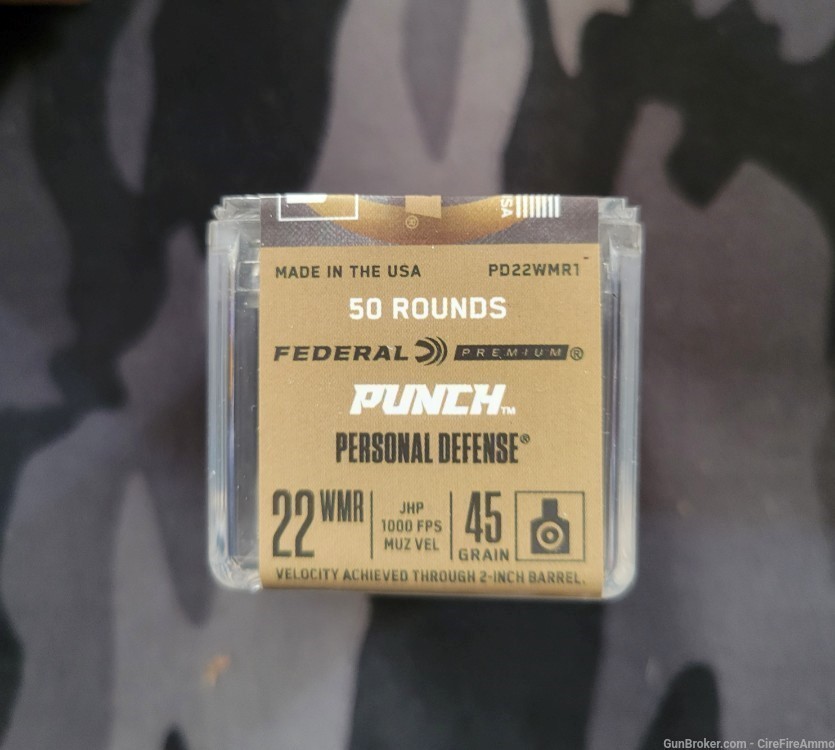 Federal 22 wmr personal defense punch .22 win mag 45 gr. 50 rounds -img-1