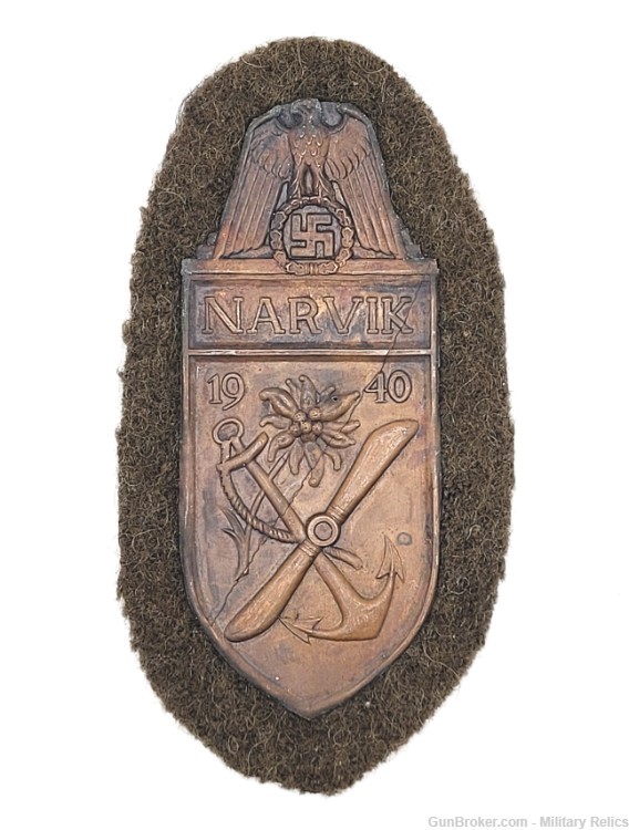 WWII GERMAN NARVIK BATTLE CAMPAIGN SHIELD-img-0