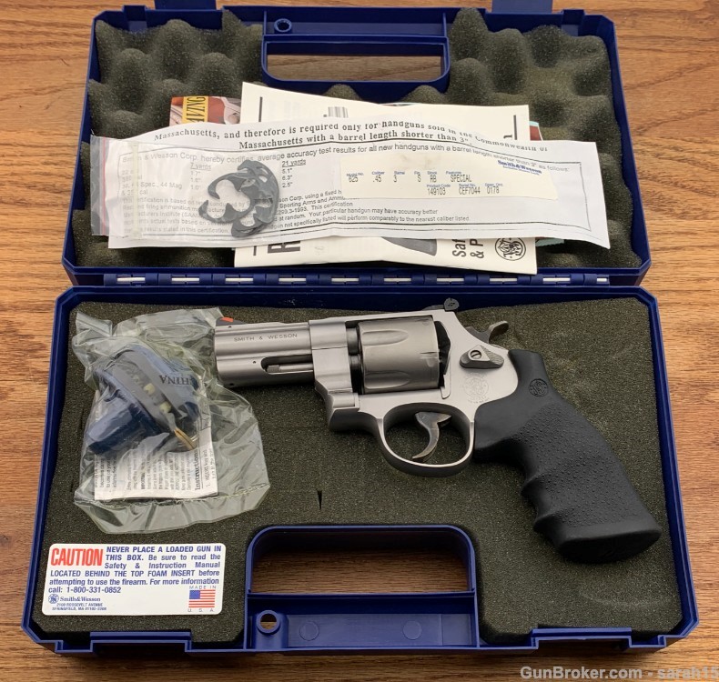 S&W 3" SS LEW HORTON MODEL 625-6 ORIG BOX & PAPERS .45 ACP FACTORY LETTER-img-0