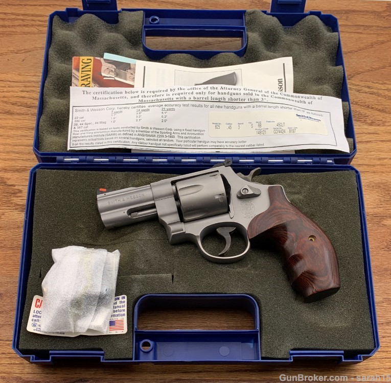 S&W 3" LEW HORTON 625-7 ORIG BOX & PAPERS .45 COLT FACTORY LETTER 1 OF 555 -img-0