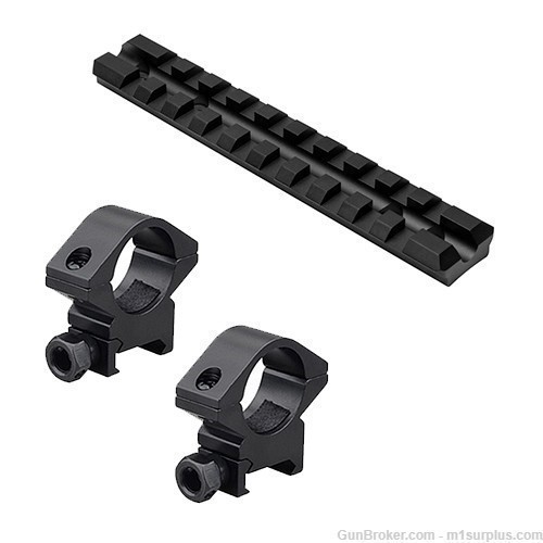 Picatinny Rail Low Height Rail Mount and Scope Rings For Ruger 10/22 Rifle-img-0