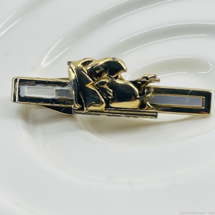 Vintage Western Airlines Gold Tone with White Enamel Tie Bar Clip Pin May S-img-2