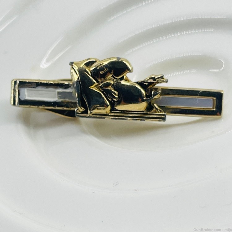 Vintage Western Airlines Gold Tone with White Enamel Tie Bar Clip Pin May S-img-4