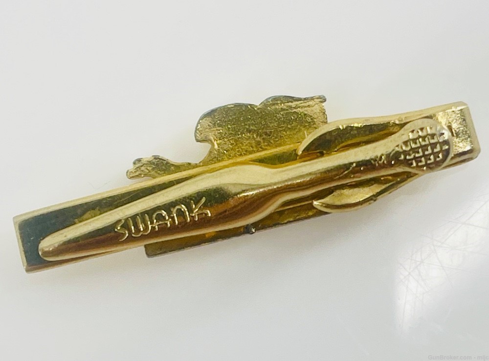 Vintage Western Airlines Gold Tone with White Enamel Tie Bar Clip Pin May S-img-3