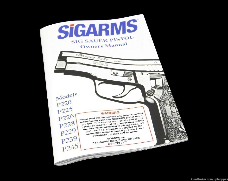 SiGARMS SIG SAUER Pistol Owner's Manual for P220, P225, P226, P229, & More-img-1