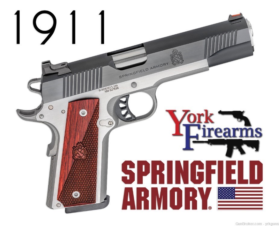 Springfield 1911 Ronin 45ACP Blued/Stainless 8RD Handgun NEW PX9120L-img-0