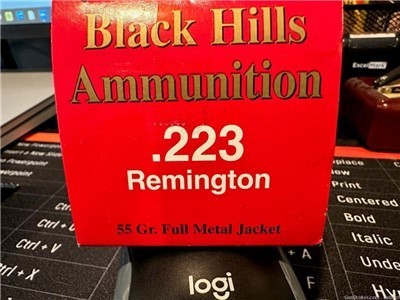 Black Hills .223 Ammunition 55GR Full Metal Jacket Box of 50 16 Boxes