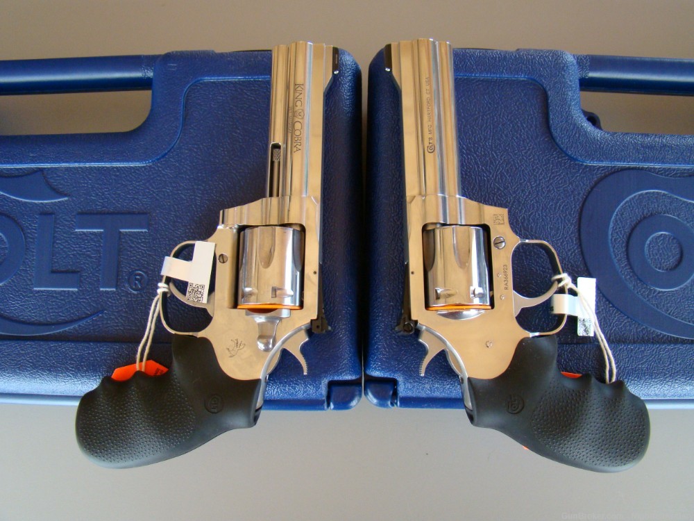 Pair of Colt King Cobra Target .357 MAG Revolvers 4.25" SS Snake Consec #'s-img-1