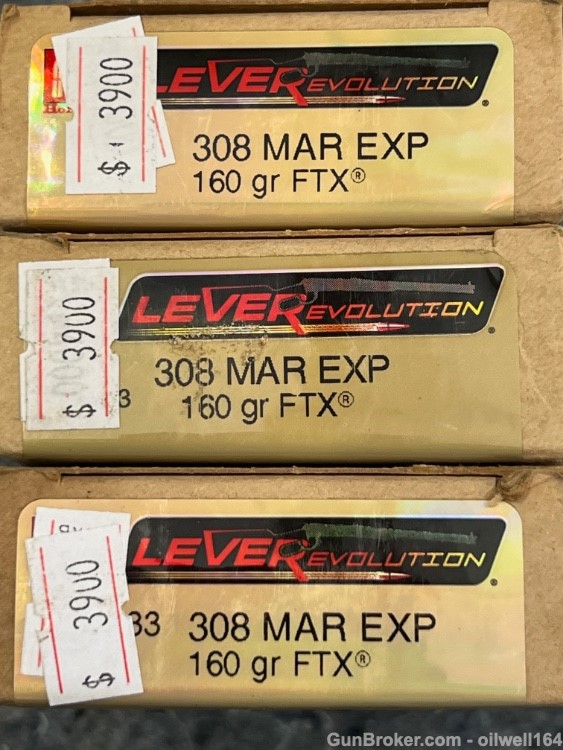 Three boxes Hornady Flex Tip 308 Marlin Express -img-0