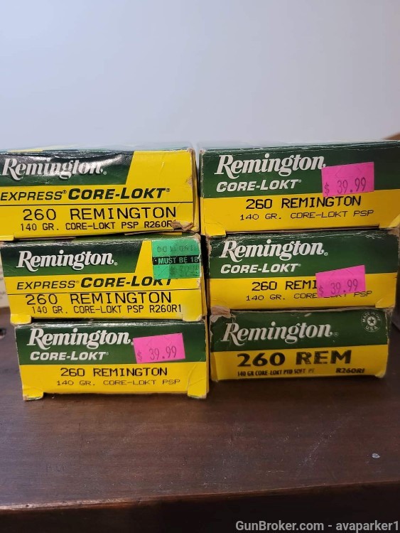 120 Rounds of 260 Remington 140 gr. Core-lokt New old stock -img-0