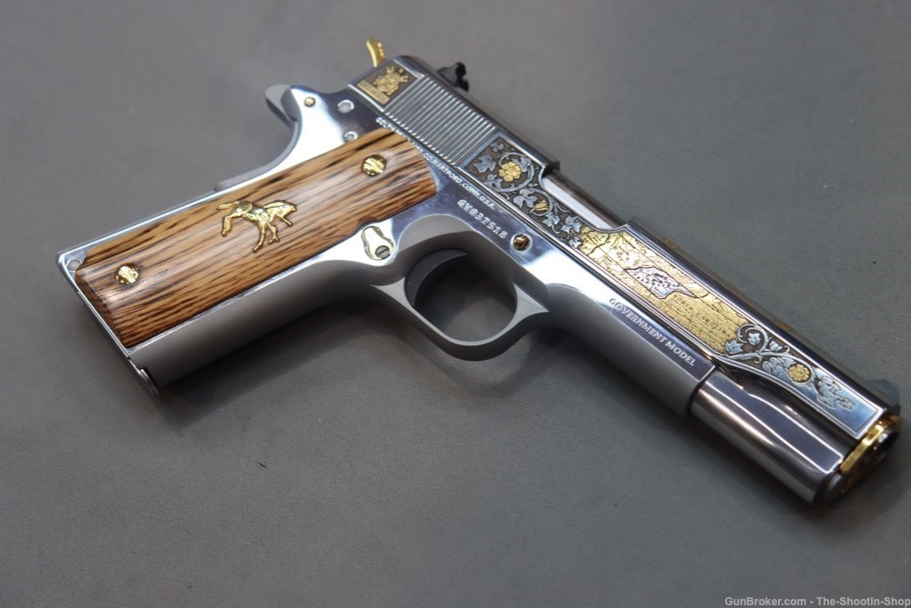 Colt 1911 Pistol LOST STATE OF FRANKLIN Gold Engraved 45ACP Stainless 45 SA-img-10