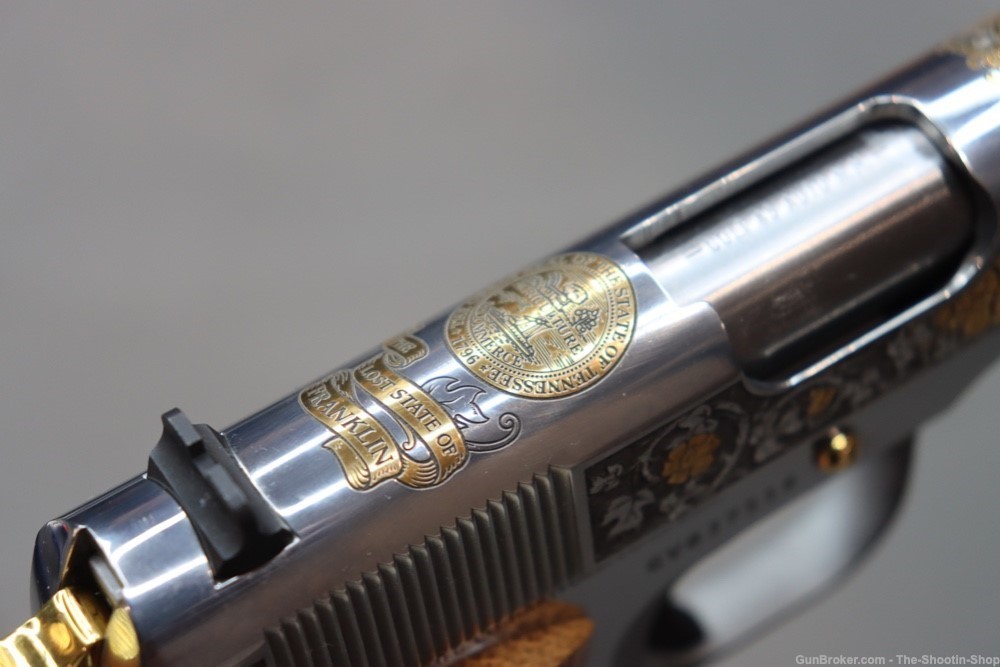 Colt 1911 Pistol LOST STATE OF FRANKLIN Gold Engraved 45ACP Stainless 45 SA-img-22