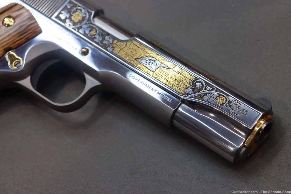 Colt 1911 Pistol LOST STATE OF FRANKLIN Gold Engraved 45ACP Stainless 45 SA-img-11