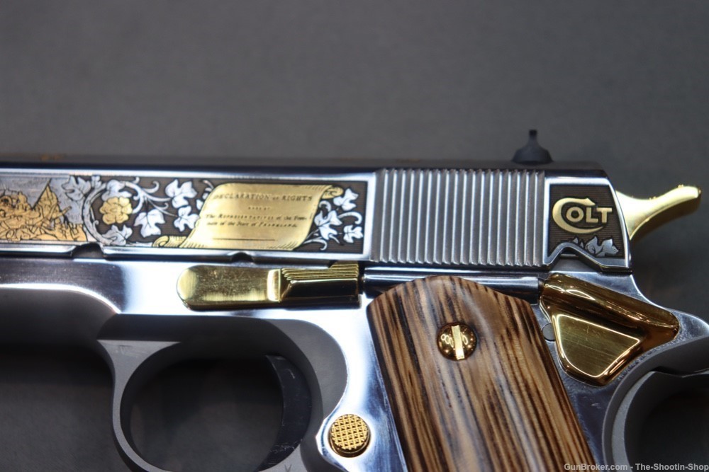 Colt 1911 Pistol LOST STATE OF FRANKLIN Gold Engraved 45ACP Stainless 45 SA-img-6