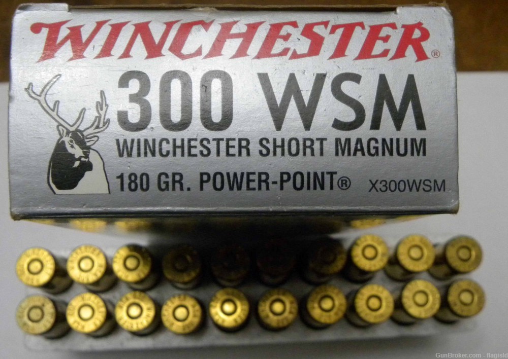 Full 20 Rd Box of Winchester 300 WSM Ammo 180 Gr Power Point-img-0
