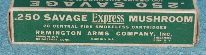 Rare Vintage Full Bx Remington 250 Savage Double Train Box w/ 100 gr MB WOW-img-2