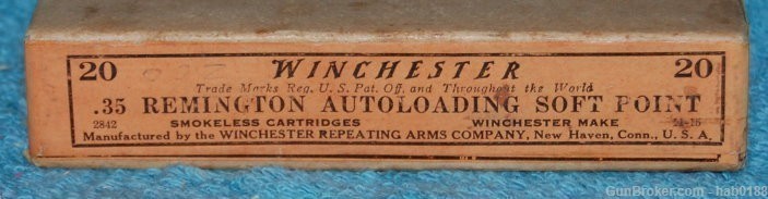 Vintage Full 2 Piece Box of Winchester 35 Remington Autoloading w/ 200 gr -img-2