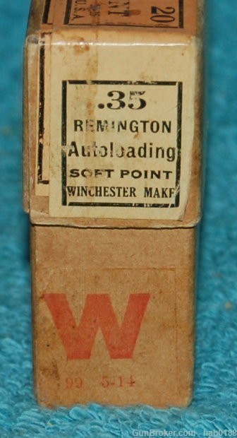 Vintage Full 2 Piece Box of Winchester 35 Remington Autoloading w/ 200 gr -img-1