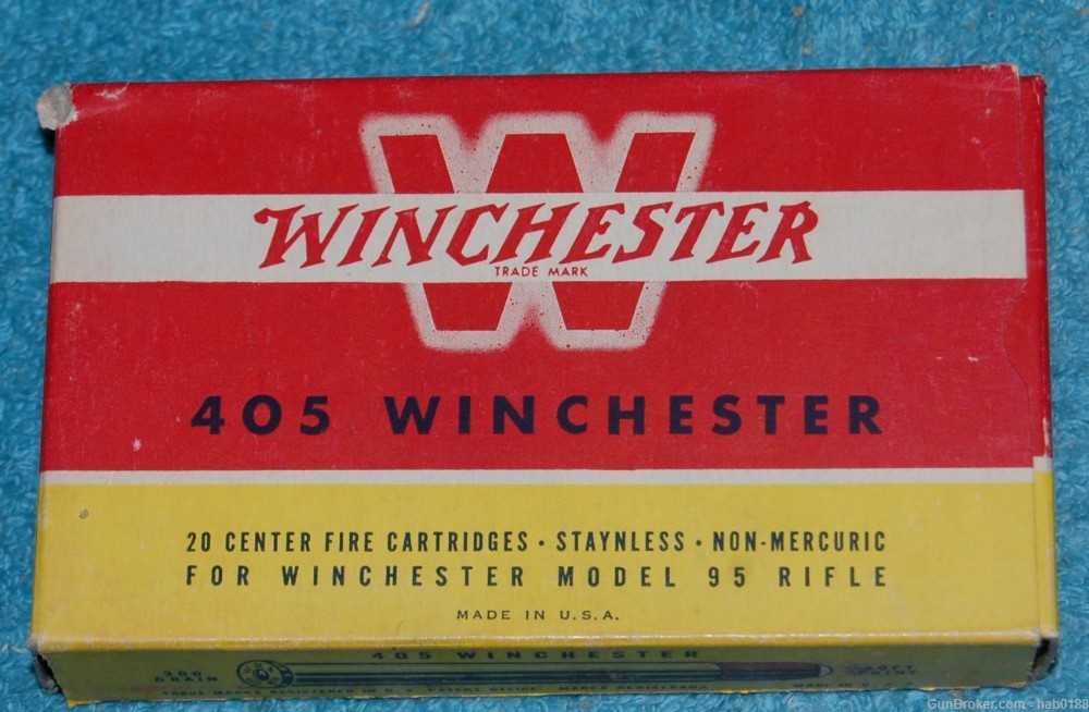 Vintage Full Box of Winchester 405 Win Staynless Model 95-img-3