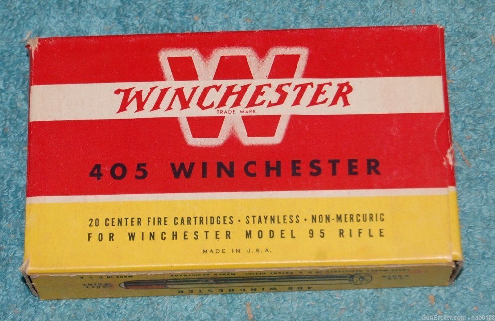Vintage Full Box of Winchester 405 Win Staynless Model 95-img-0