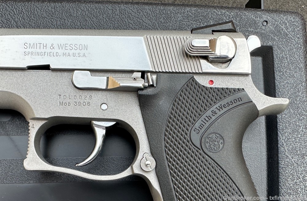 Customized S&W 3906 Bright Polished Stainless 3rd Gen 9mm 8-shot, 1991-img-3