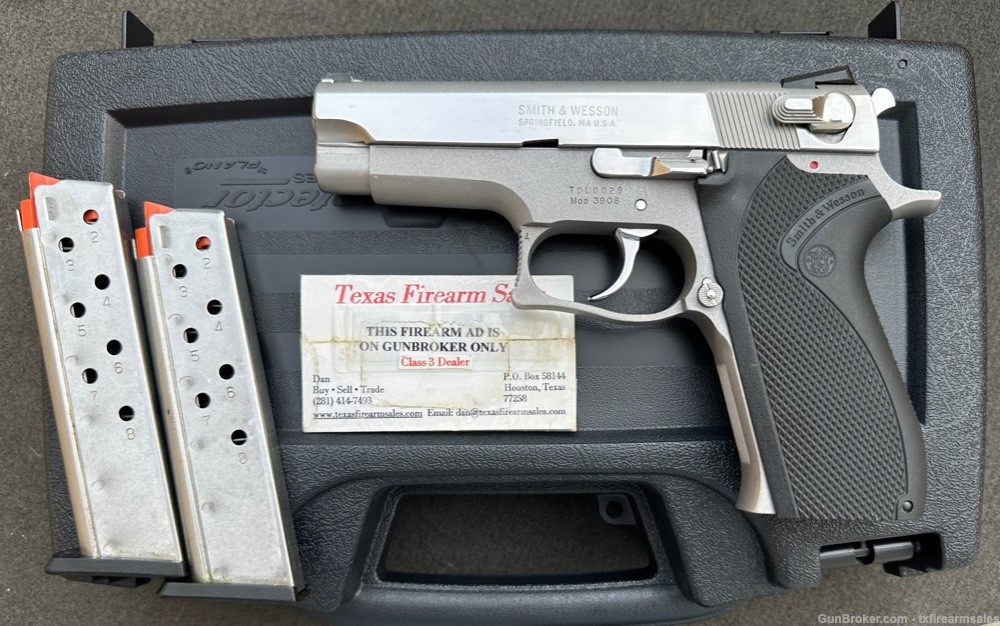 Customized S&W 3906 Bright Polished Stainless 3rd Gen 9mm 8-shot, 1991-img-0