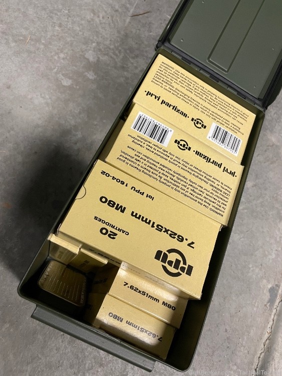 400 Rounds of PPU 7.62 NATO M80 Ball Ammunition in Milsurp Case-img-0