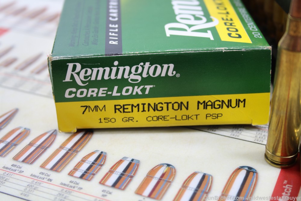 Remington 7mm REM Magnum 150gr Core-Lokt PSP 20 Rounds 1 Box Free Shipping-img-1