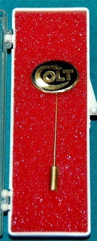 Colt Firearms Factory Logo Stick Pin 1990's Black & Gold-img-0