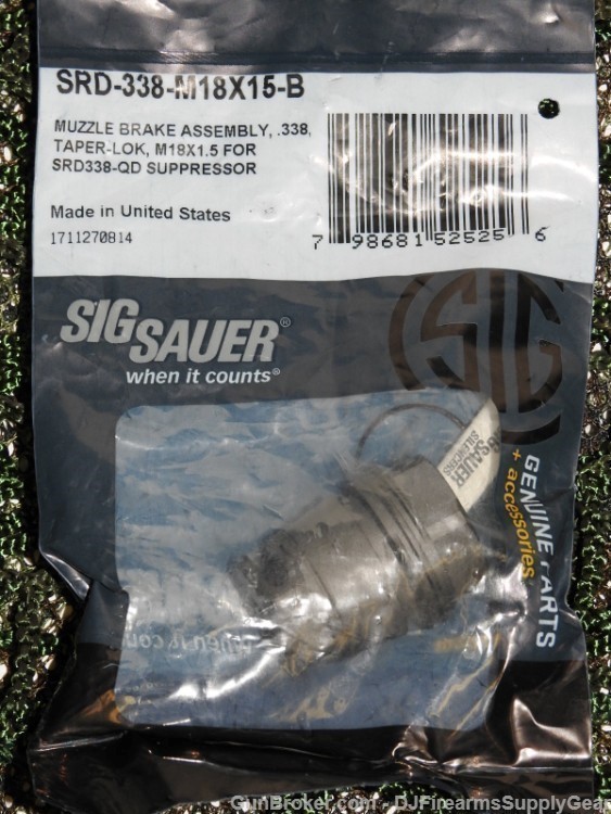 Factory Sig Sauer SRD338TI-QD TAPER-LOK® MUZZLE BRAKE - M18 X 1.5 LH-img-0