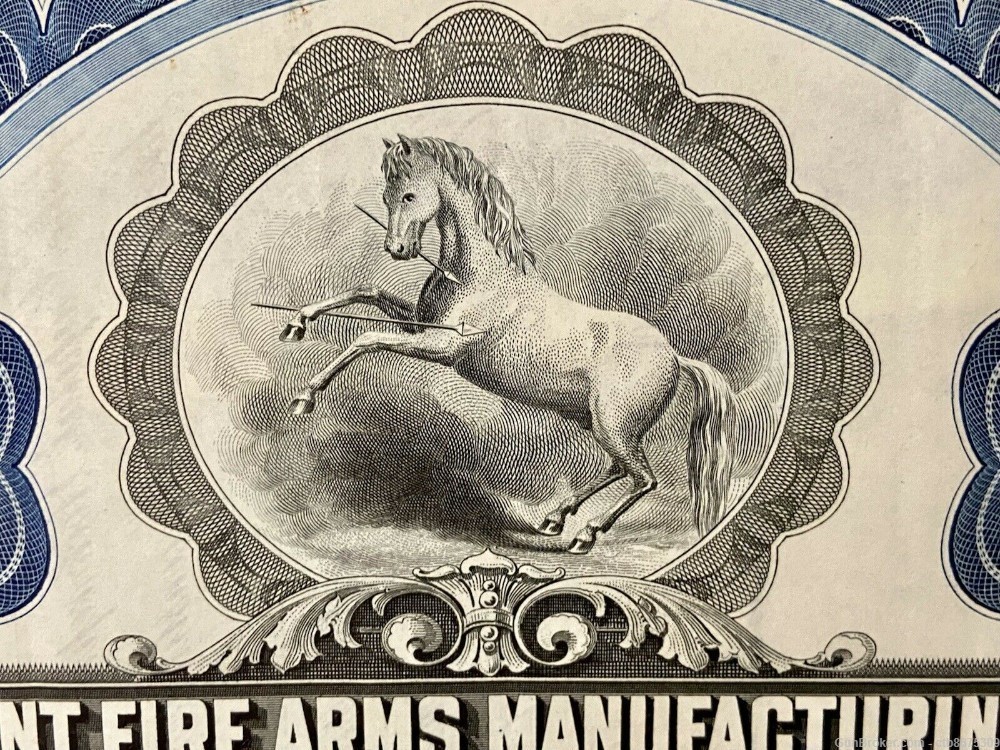 Colt’s Patent Fire Arms Blue Stock Certificates Dated 1931-1944-img-1