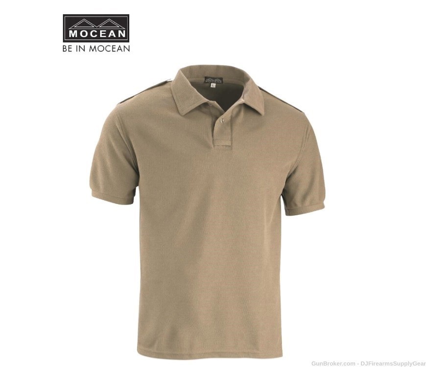 Mocean Khaki /Tan Short-Sleeve Polo Shirt w/ Vapor Pique-img-0